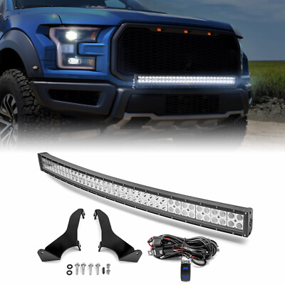 #ad Bumper 42inch Curved LED Light Bar Mount Wire Kit For Ford F150 Raptor 2017 2020