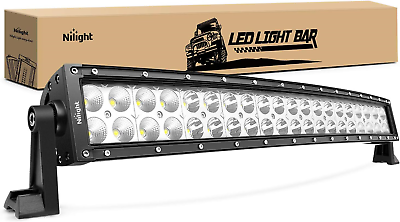 #ad Nilight 70015C A LED Light Bar 22Inch 120W Curved Spot Flood Combo LED Driving