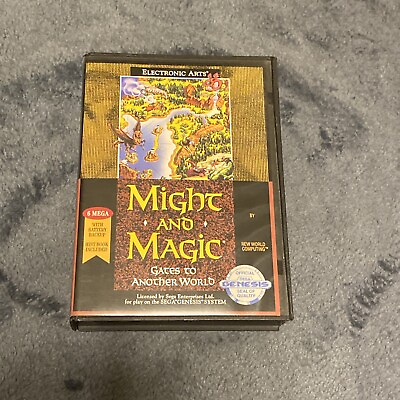 #ad Might and Magic Gates to Another World Sega Genesis 1991 COMPLETE Box Manual CIB