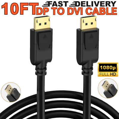 #ad DisplayPort DP to DP Cable Male to Male HD 1080P High Speed Display Port 10Ft 4K