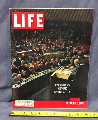 #ad Life October 3 1960 Magazine Eisenhower#x27;s Historic Speech At U.N. Article
