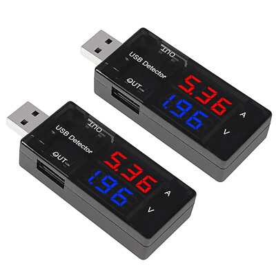 #ad 2x USB Charger Doctor Dual Port Current Volt Detector Battery Voltmeter Ammeter