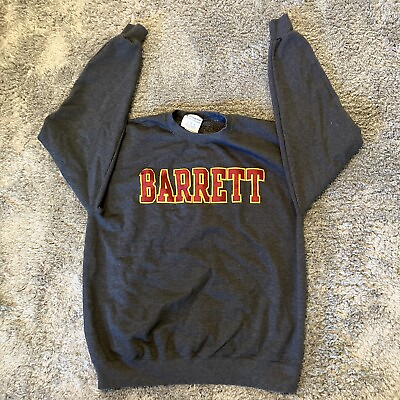 #ad CHAMPION Barrett College Gray Pullover Spellout Sweatshirt Adult Large