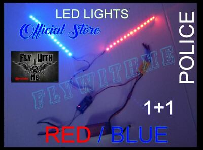 LED STRIP FOR AIRPLANE FIX WING DRONE RED BLUE 2X DIY 5V 3528 BRIGHT POLICE LED