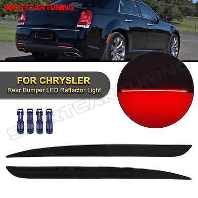 #ad For 2015 2022 Chrysler 300 Smoke Lens Bumper Reflector Tail Brake Rear Fog Light