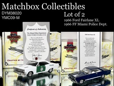 #ad #ad Matchbox Collectibles Lot Of 2 1966 Ford Fairlane XL Miami Police Dept. NIB
