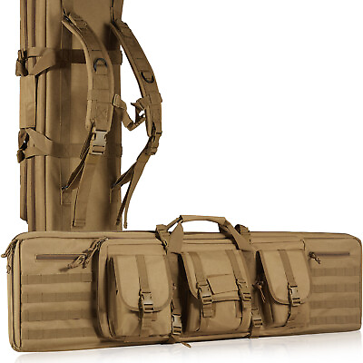 #ad VEVOR Rifle Bag 42 inch Tactical Double Long Gun Bag for 2 Rifles amp; 2 Pistols