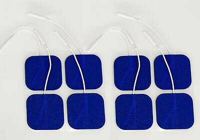 #ad 2quot;x2quot; Blue Cloth Self Adhesive Electrodes Reusable TENS EMS Pads 8 Pack