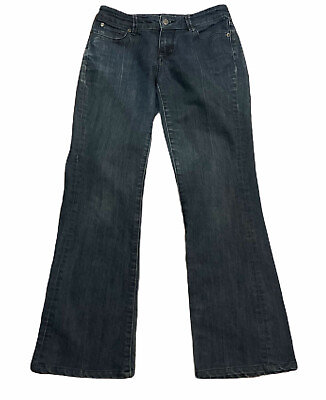 #ad 312 The Limited Womens Blue Jeans Size 2 S Flare Stretch Dark Denim 29” Inseam