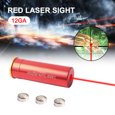#ad #ad 12GA Brass Cartridge Red Beam Bore sight Shotgun BoreSighter 12 Gauge for Rifle