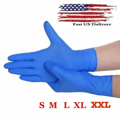 #ad Nitrile Blue Disposable Exam Medical Cleaning Gloves 4 Mil Powder Latex Free