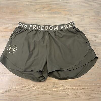 #ad Under Armour UA Freedom Play Up Women#x27;s M Green Training Athletic Gym Shorts