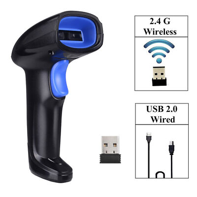 #ad 2.4Ghz Wireless Barcode Scanner USB Handheld 1D Bar Code Reader Automatic X3X9