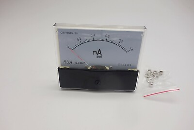#ad 1pc DC 1mA Analog Ammeter Panel Current Meter 44C2 80*100MM DC directly Connect