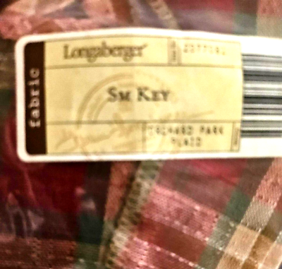 #ad Longaberger Small Key Basket Over the Edge Liner Orchard Park Plaid NEW