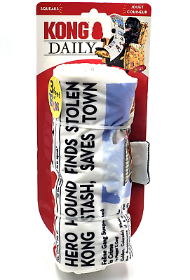 #ad KONG Daily Newspaper LARGE Crinkley 6 Squeaker Plush 3ft Tug amp; Shake Dog Toy