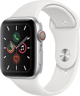 #ad Apple Watch Series 5 GPSLTE w 44MM Silver Aluminum Case amp; White Sport Band
