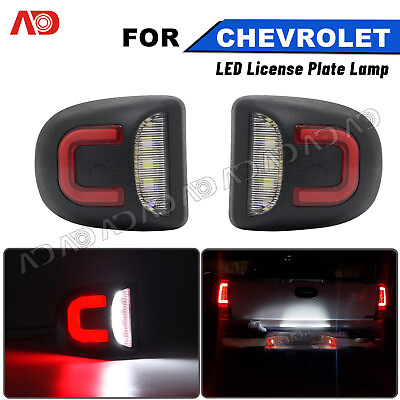 #ad #ad 2PCS Red Tube LED License Plate Lights For Chevy Silverado GMC Sierra 1500 2500