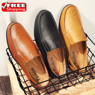 Men#x27;s Loafer Casual Driving Walking Faux Leather Slip on Flats Boat Light Shoes