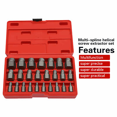 #ad 25 PCS Stripped Bolt Extractor Impact Socket Set Damaged Bolt Remover Easy Out