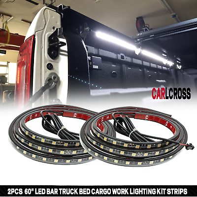 #ad #ad 2 ×60quot; LED Truck Strip Bed Light Bar Cargo Trailer For GMC SIERRA 1500 2500 3500