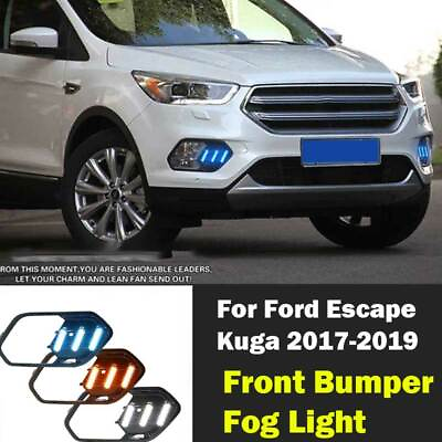 #ad For Ford Escape Kuga 2017 2019 LED Front Fog Light Fog Lamp Strobe Turn Signal