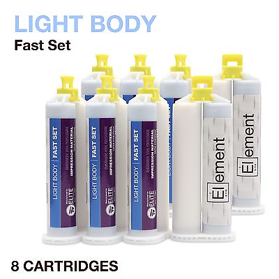 #ad Element LIGHT BODY VPS PVS Impression Material FAST Set 8 X 50ML Dental