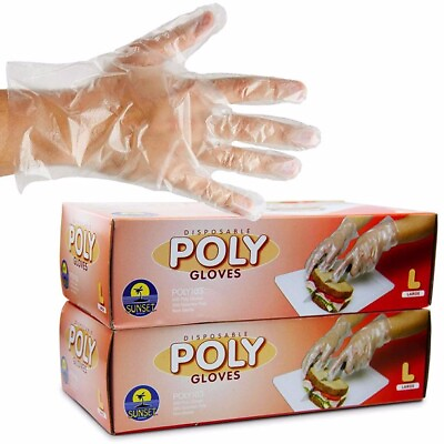#ad Disposable Poly Gloves Power Free Sunset Brands 1000 gloves 2 pack Large