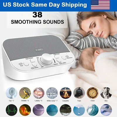 #ad New White Noise Maker Sound Machine Sleep Sound Therapy Relax Rain Fan 38 Sounds