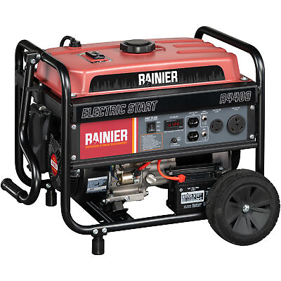 #ad Rainier 4400 Peak Watt Portable Gas Generator with Electric Start