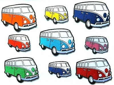 #ad CAMPER VAN PATCH 2 sizes 7 colours *SEW ON IRON ON* surfer hippy freedom