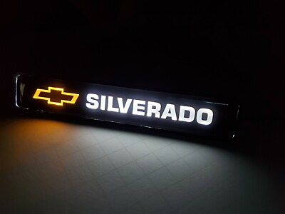#ad 1PCS SILVERADO LED Logo Light Car For Front Grille Badge Illuminated Decal