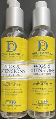 #ad 2x Design Essentials Wigs Extensions Moroccan Argan Oil Finishing Thermal Serum
