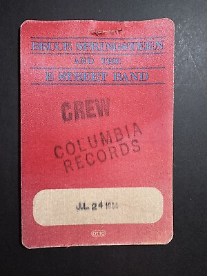 #ad Bruce Springsteen July 24 1984 Crew Backstage Pass Concert Ticket Toronto