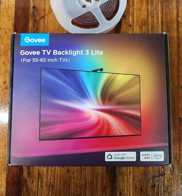 #ad Govee TV Backlight 3 Lite For 55 65 Inch TVs OPEN BOX COMPLETE New Mount Tape