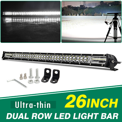 #ad 26quot;inch 1800W Dual Row LED Work Light Bar 4WD Truck SUV ATV Driving Lamp 25 24quot;