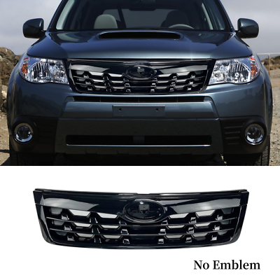 #ad For 2009 2013 Subaru Forester Front Bumper Upper Grille Grill Gloss Black