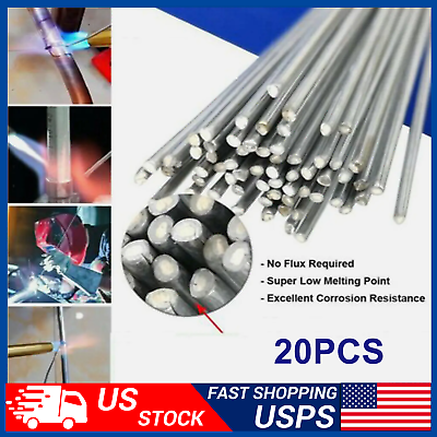 #ad 20pcs Flux Core Aluminum Rods Low Temperature Welding Rods Easy Welding Sticks