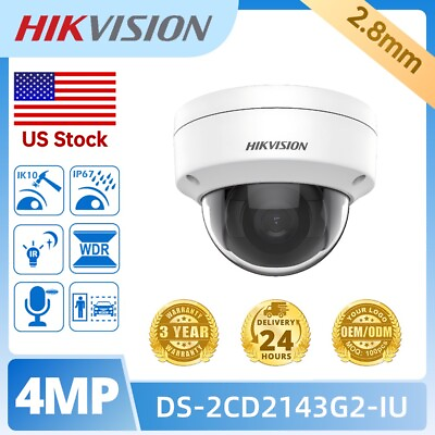 #ad 4MP Hikvision DarkFighter DS 2CD2143G2 IU AcuSense IP Camera PoE Built in MIC US