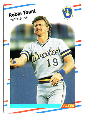 #ad 1988 Fleer Robin Yount Milwaukee Brewers #178