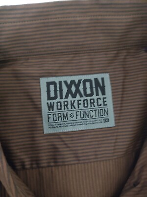#ad DIXXON work force Form Function BUTTON SHIRT 4XL Brown and Black Striped Men#x27;s
