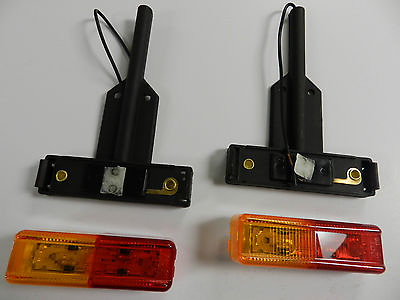 #ad 2 LED Fender Lights 1x4 Surface Amber amp; RED Marker lights w brackets Optronics