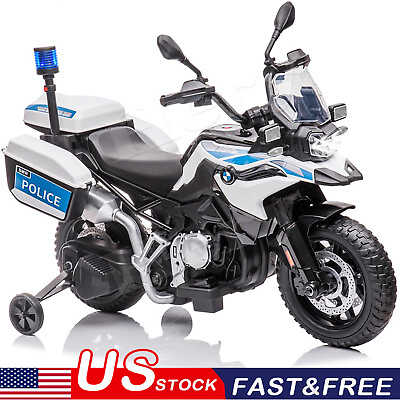 #ad Licensed BMW 12V Electric Kids Ride On Police Motorcycle Toys W Training Wheels