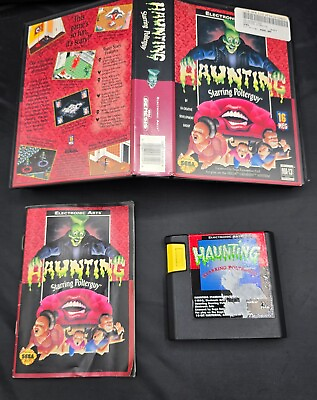 #ad Haunting Starring Polterguy Sega Genesis 1993 Complete With Manual CIB