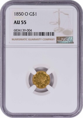 #ad 1850 O $1 Gold Type 1 AU55 NGC