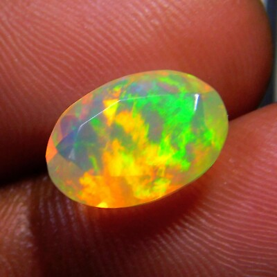 #ad Sparkling AAA Quality Faceted Ethiopian Welo Opal Gemstone 10.7x7.3x4.1mm 1.6Ct