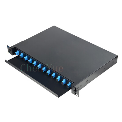 #ad 1U 19#x27;#x27; 12 Cores Drawer Sliding Type Fiber optic Terminal Box SC UPC Patch Panel