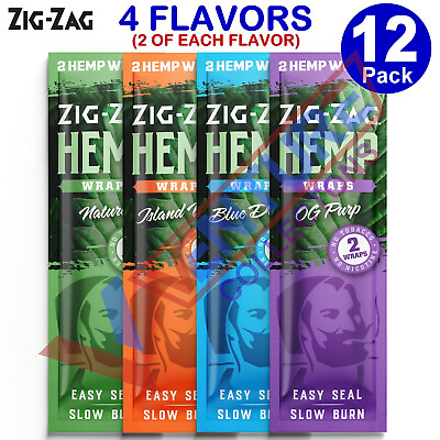 #ad ZIG ZAG Natural Organic Wrap Variety Pack 12 Pouches 2 Pouch 24 Wraps Total