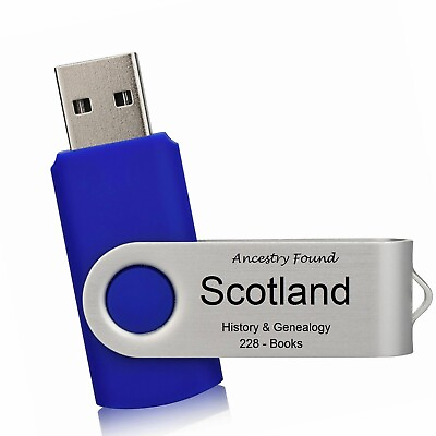 #ad SCOTLAND History amp; Genealogy 228 old Books on FLASH DRIVE Family Clans USB