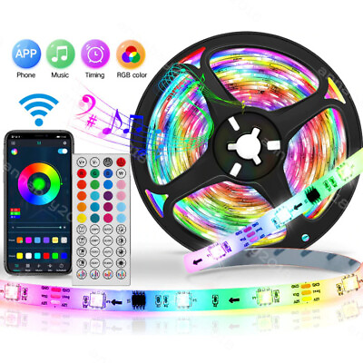 #ad LED Strip Lights 5050 RGB Color Changing Music Sync 44 Keys Remote APP Control